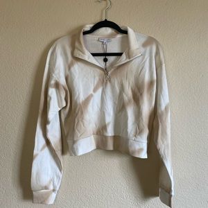Crop tie dye half-zip sweater